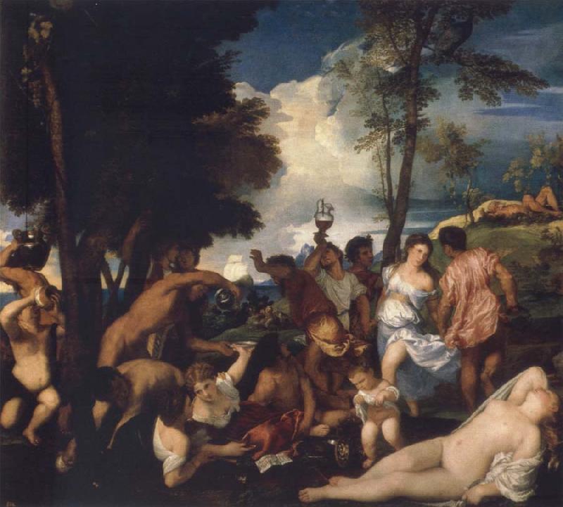 TIZIANO Vecellio Bacchanal or the Andrier Germany oil painting art